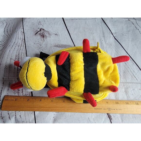 Hallmark Bug Em Bee Bumble Bee 8 Inch Zipper Pouch Plush Stuffed Animal Bag - Picture 9 of 9